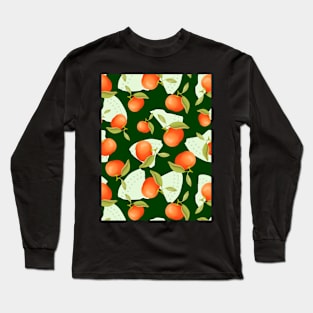 Orange tangerines and broken plate pattern Long Sleeve T-Shirt